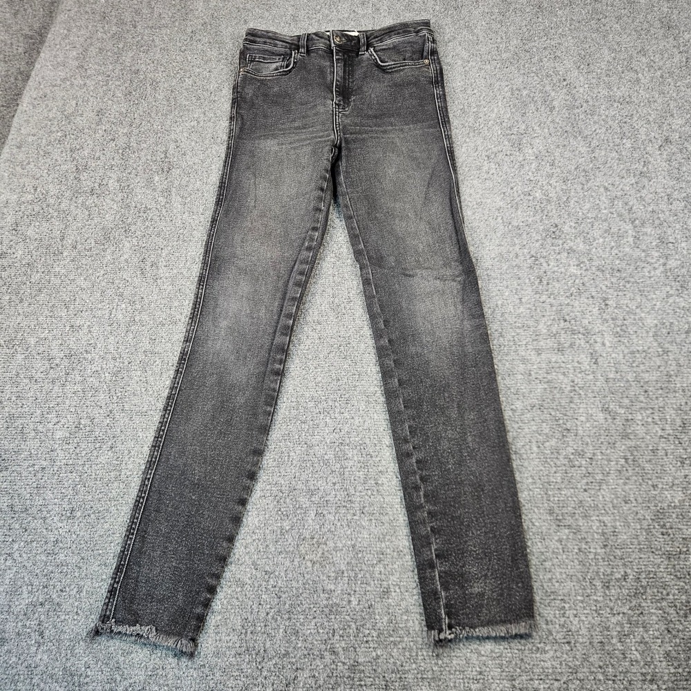 We The Free Free People Skinny Jeans Faded Black Raw Hem 27 High Rise Stretch